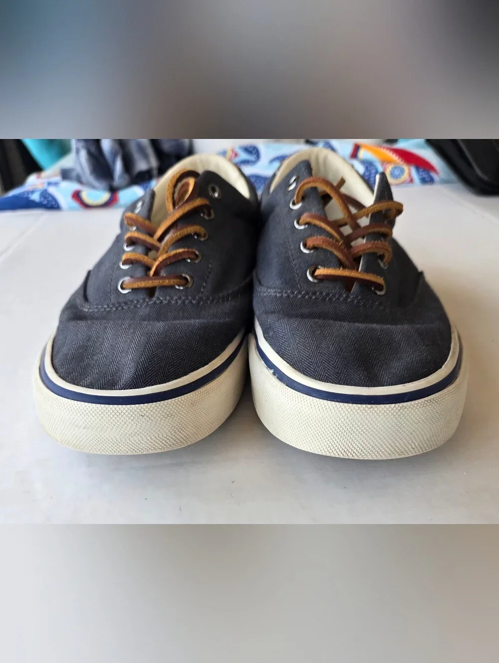 Polo Ralph Lauren Keaton Pony Men's Size 10 Sneakers Chambray Navy Blue Low Top